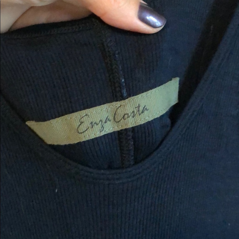 Enza Costa ribbed tank maxi dress in NAVY